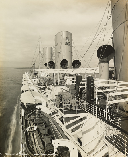 (CANADIAN PACIFIC LINE.) "Empress of Japan." Nice group of 7 vintage photographs of the ship,